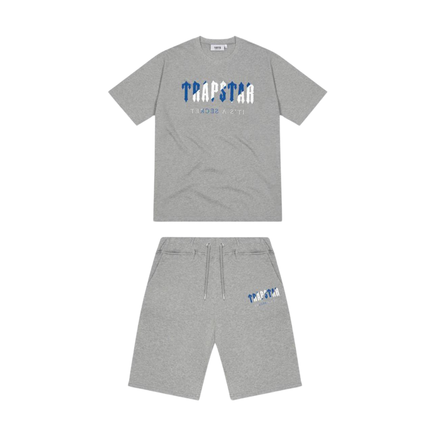 Trapstar Chenille Decoded Short Set - Grey / Dazzling Blue Trapstar Chenille Decoded Short Set - Grey / Dazzling Blue