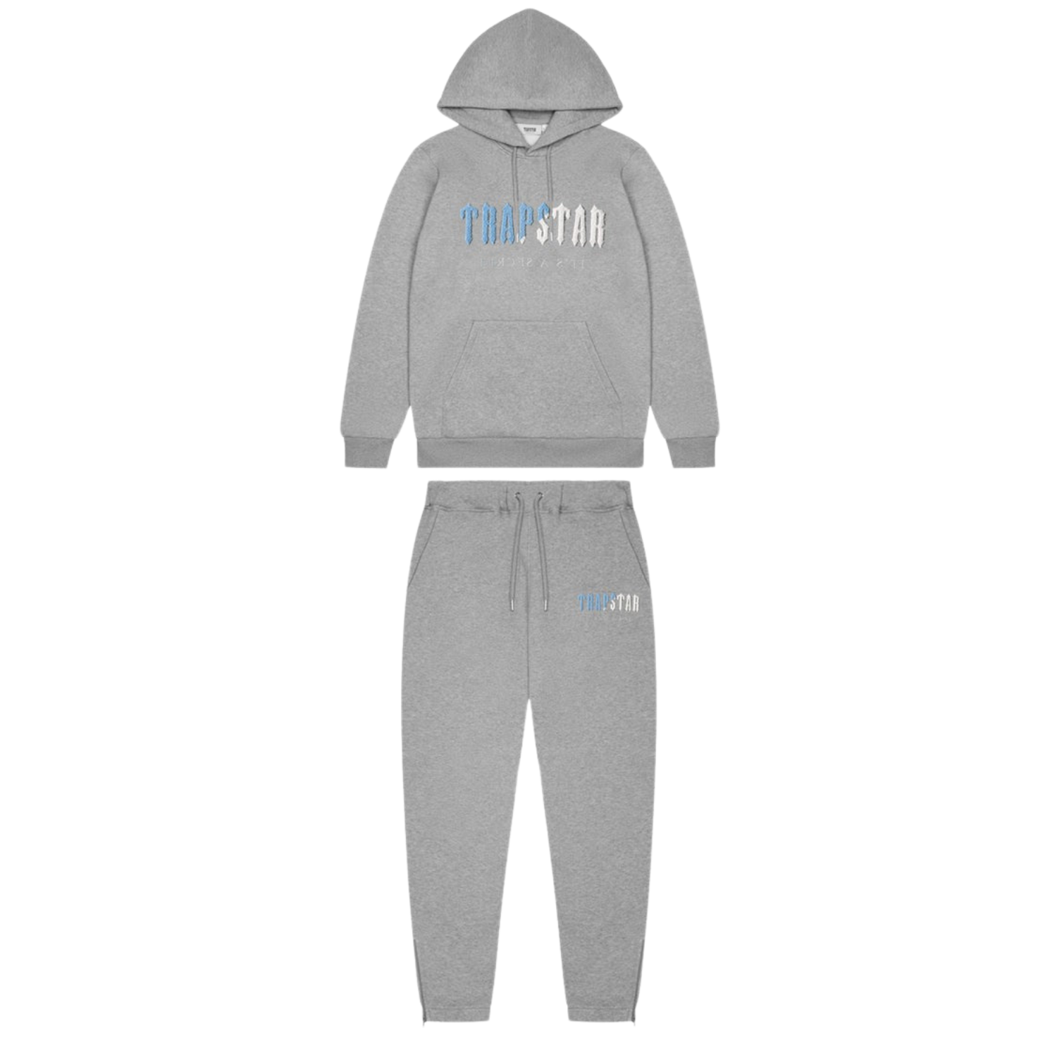 Trapstar Decoded Chenille Hooded Tracksuit Grey Ice Hype Locker UK