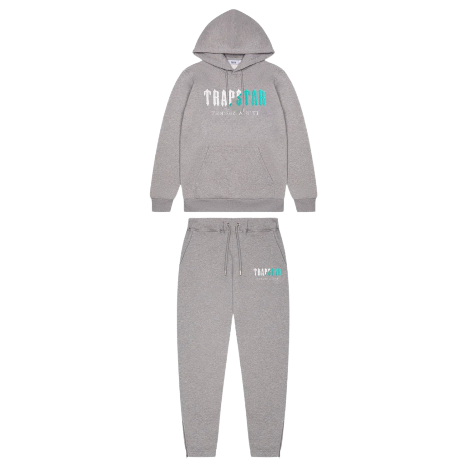 Trapstar Decoded Chenille Hooded Tracksuit Grey Teal Hype Locker UK
