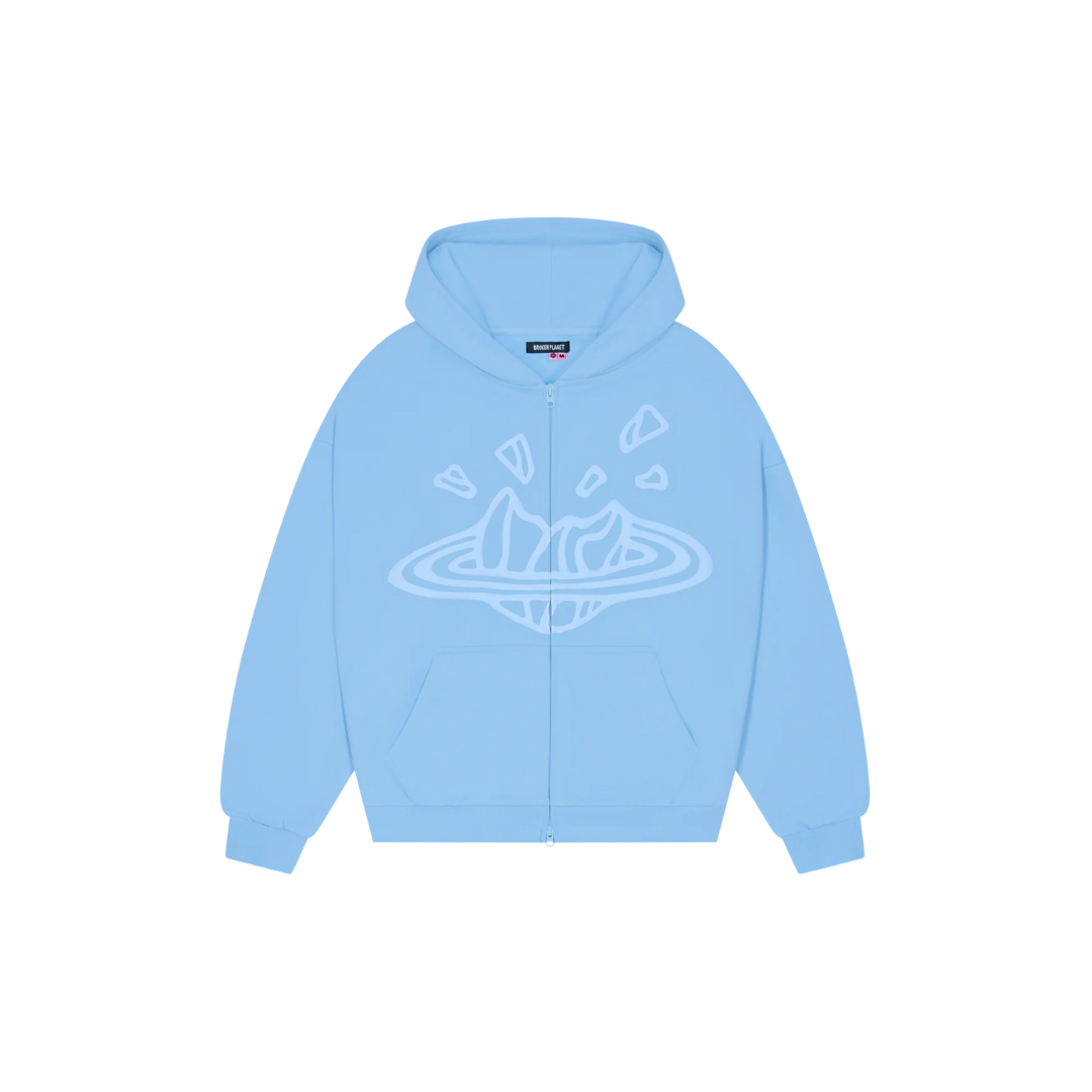 Broken Planet Sky Blue Zip Up Hoodie | Hype Locker UK