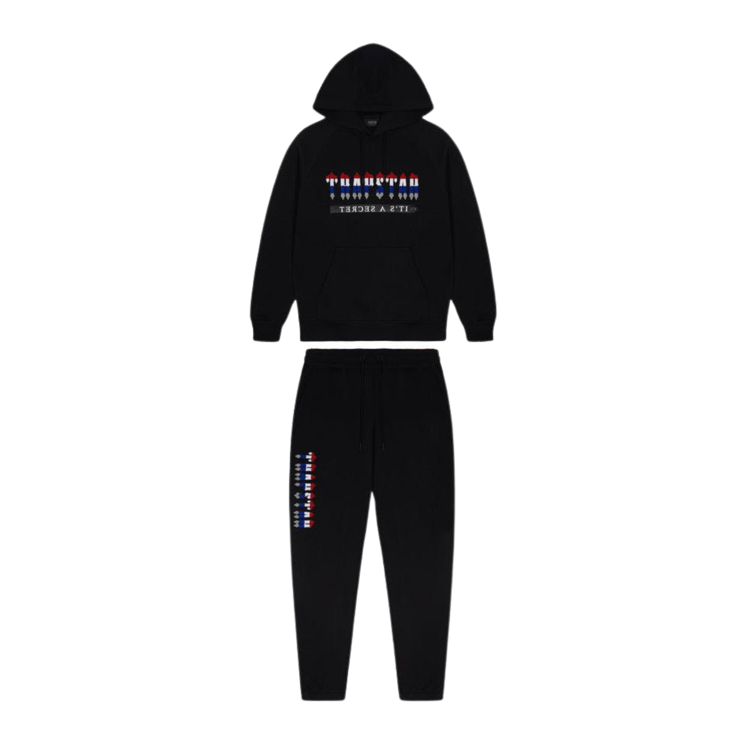 Trapstar Chenille Decoded 2.0 Hooded Tracksuit Black Revolution Hype Locker UK