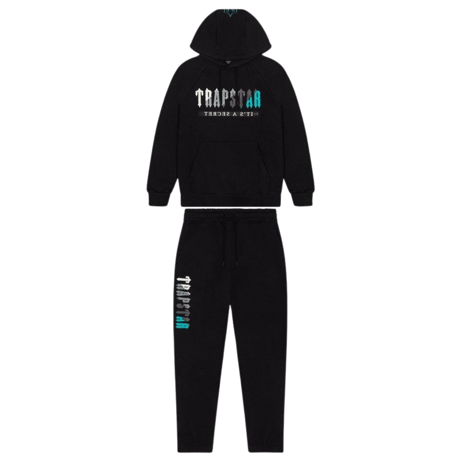 Trapstar Chenille Decoded 2.0 Hooded Tracksuit Black Teal Hype Locker UK