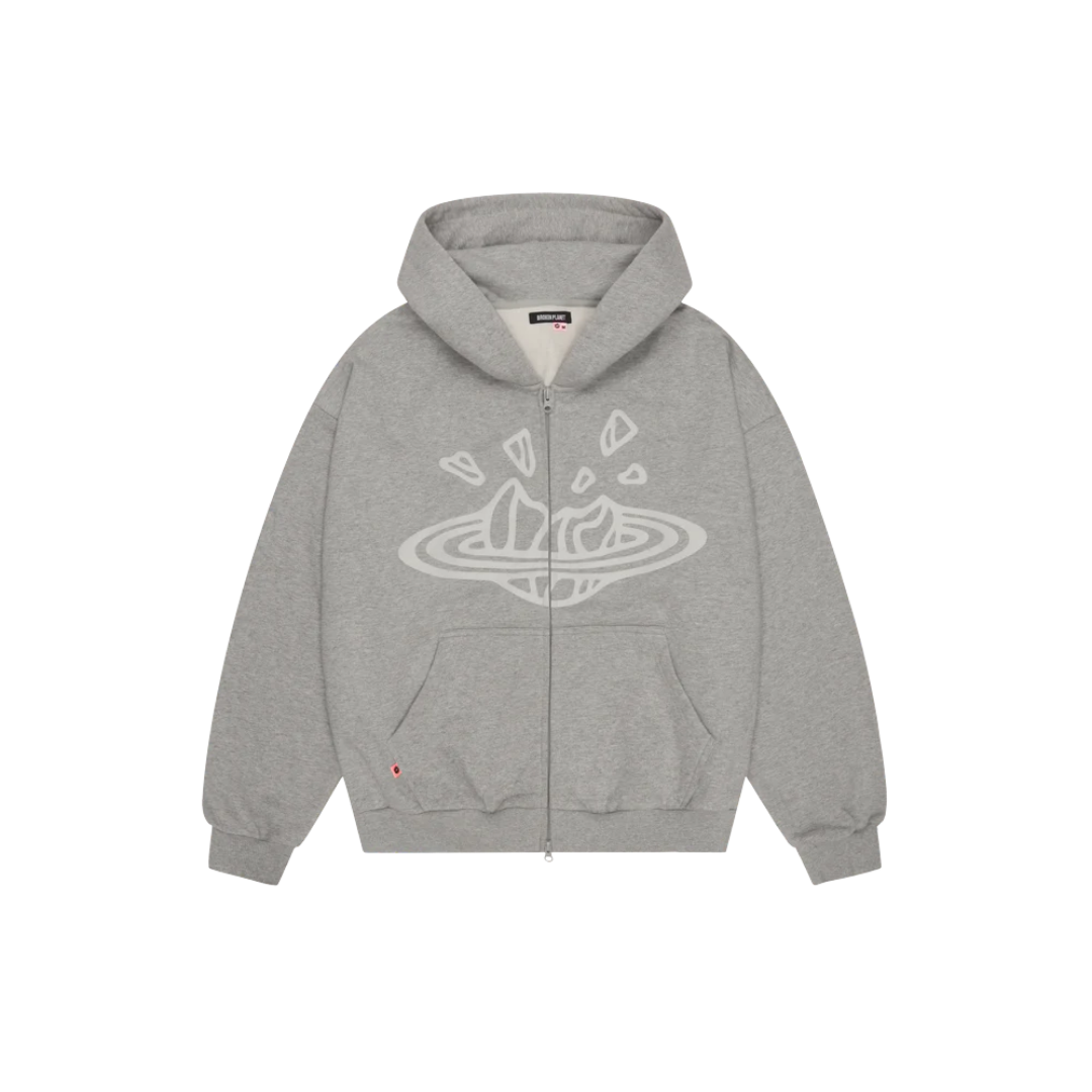 Broken Planet Heather Grey Zip Up Hoodie | Hype Locker UK