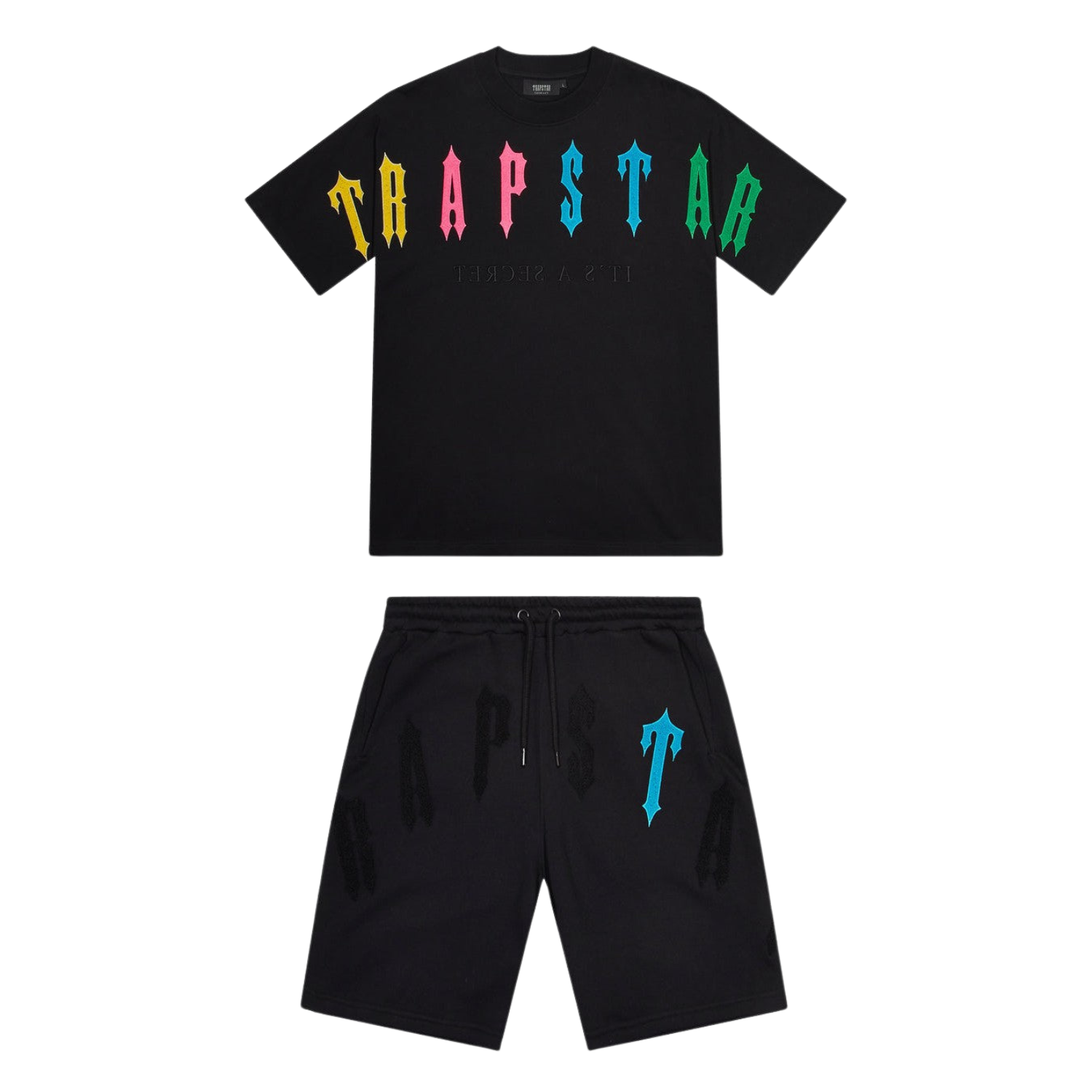Trapstar Irongate Arch 2.0 Short Set - Black / Candy | Hype Locker UK