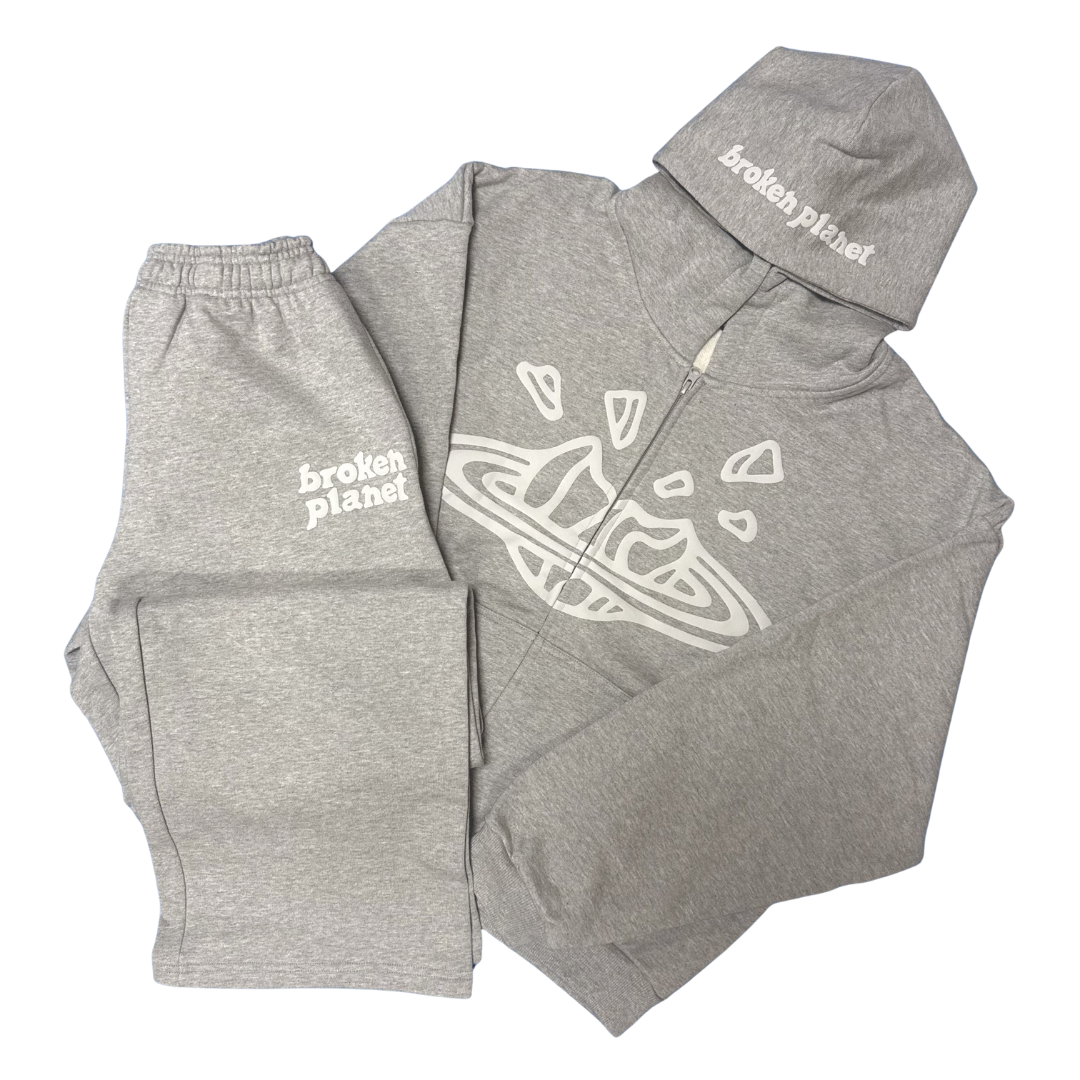 broken planet セットアップ Broken Planet Heather Grey Zip Up Tracksuit | Hype Locker UK