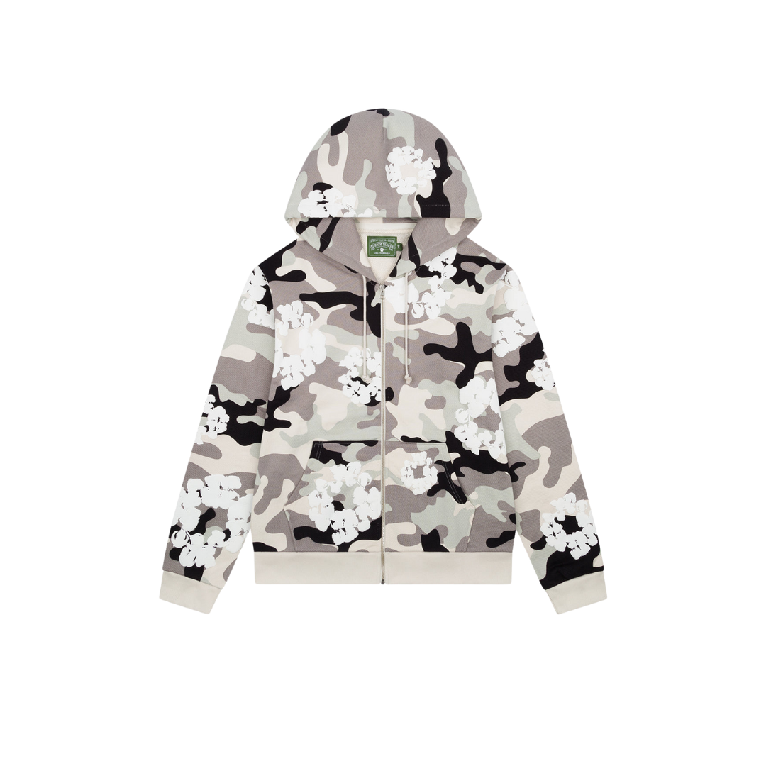 Denim Tears Cotton Wreath Zip Hoodie Snow Camo | Hype Locker UK