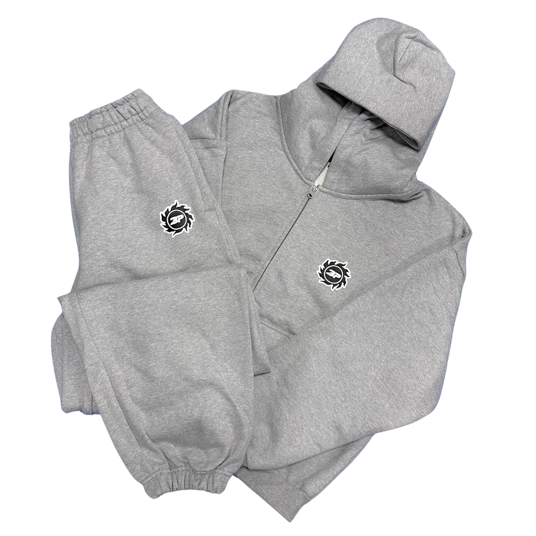 【ANTHEM A】BROKEN CRACK PRINT ZIP SWEAT Broken Planet Heather Grey Sun Zip Up Tracksuit | Hype Locker UK
