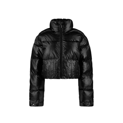 TRAPSTAR WOMEN’S IRONGATE EMBOSSED PUFFER JACKET - MATT BLACK