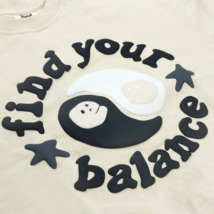 BROKEN PLANET 'FIND YOUR BALANCE' BONE WHITE CREWNECK