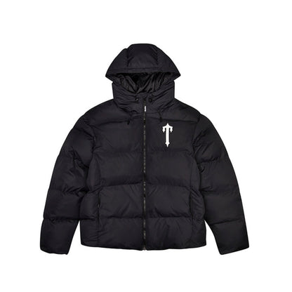 TRAPSTAR IRONGATE HOODED PUFFER JACKET - BLACK