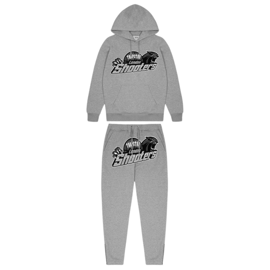 TRAPSTAR SHOOTERS HOODED TRACKSUIT - GREY MONOCHROME EDITION - Hype Locker UK