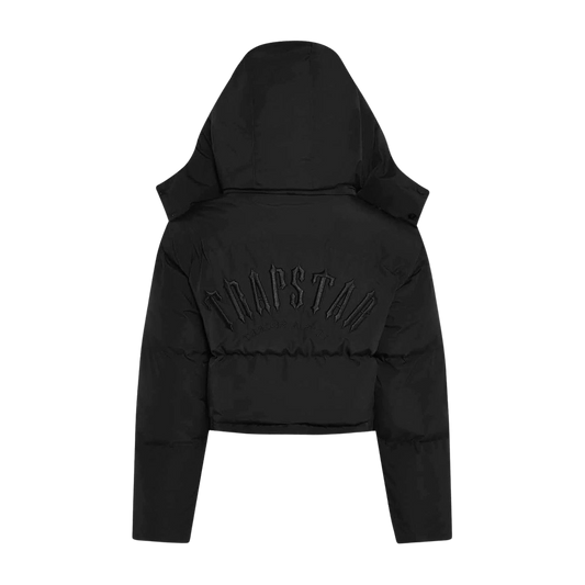 TRAPSTAR WOMEN’S ARCH AW23 HOODED PUFFER JACKET - BLACK