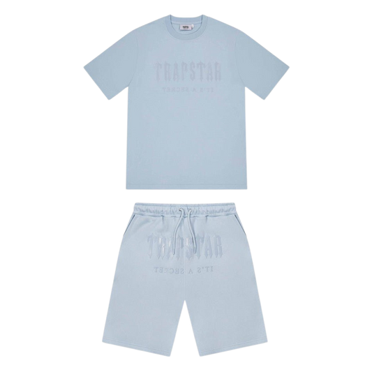 TRAPSTAR DECODED GEL SHORT SET - CASHMERE BLUE - Hype Locker UK