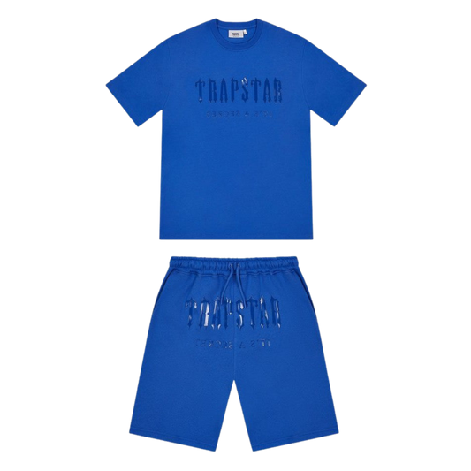 TRAPSTAR DECODED GEL SHORT SET - DAZZLING BLUE - Hype Locker UK