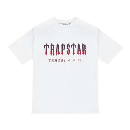 TRAPSTAR DECODED T-SHIRT - WHITE / RED GRADIENT - Hype Locker UK