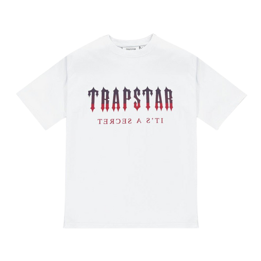 TRAPSTAR DECODED T-SHIRT - WHITE / RED GRADIENT - Hype Locker UK