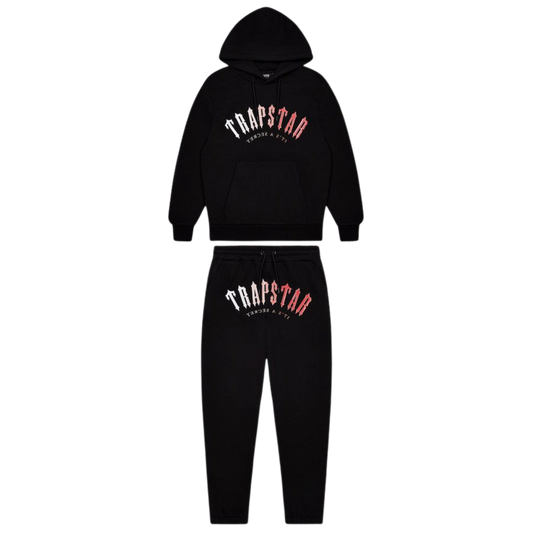 TRAPSTAR IRONGATE ARCH ITS A SECRET HOODED GEL TRACKSUIT - BLACK