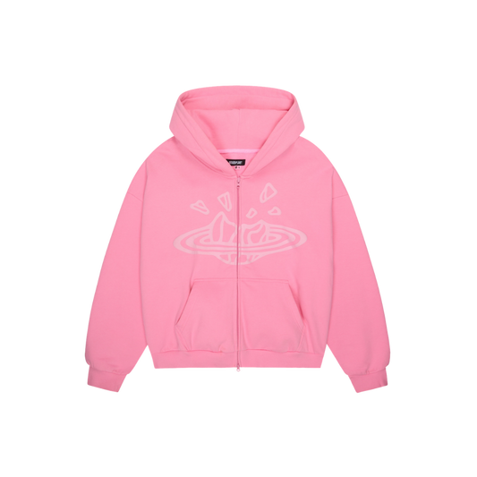 BROKEN PLANET CANDY PINK ZIP UP HOODIE