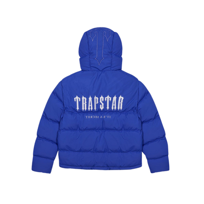 TRAPSTAR DECODED HOODED PUFFER JACKET 2.0 - DAZZLING BLUE - Hype Locker UK