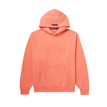 Fear of god essentials pink hoodie hotsell