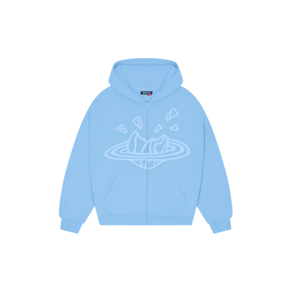 BROKEN PLANET SKY BLUE ZIP UP HOODIE