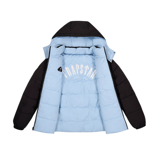TRAPSTAR IRONGATE ARCH REVERSIBLE PUFFER JACKET AW25 - BLACK / LIGHT BLUE