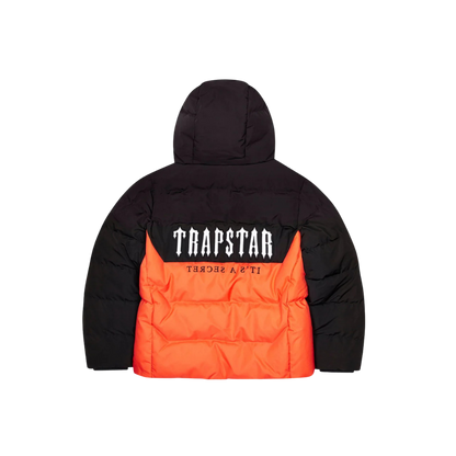 TRAPSTAR DECODED PUFFER JACKET - BLACK / ORANGE