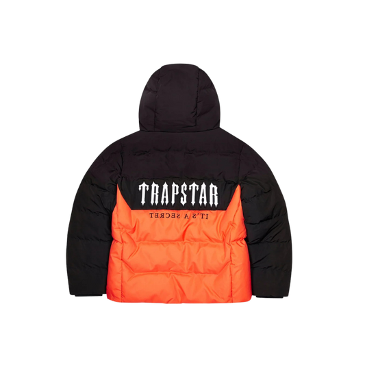 TRAPSTAR DECODED PUFFER JACKET - BLACK / ORANGE