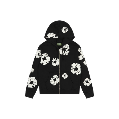 DENIM TEARS COTTON WREATH ZIP HOODIE BLACK