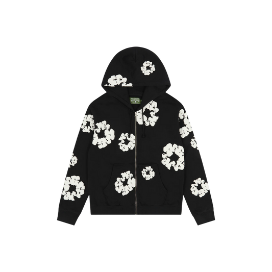 DENIM TEARS COTTON WREATH ZIP HOODIE BLACK