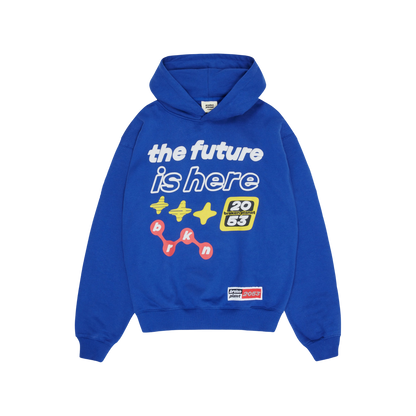 BROKEN PLANET 'THE FUTURE IS HERE' BLUE HOODIE