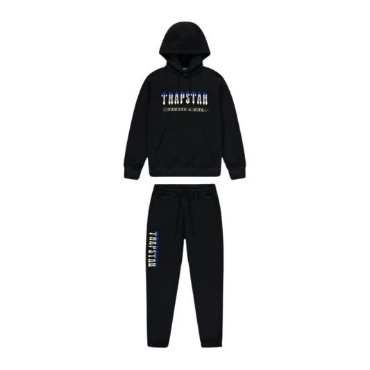 TRAPSTAR CHENILLE DECODED 2.0 HOODED TRACKSUIT - BLACK ICE EDITION - Hype Locker UK