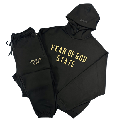 FEAR OF GOD ESSENTIALS BLACK STATE TRACKSUIT