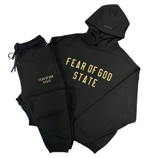 FEAR OF GOD ESSENTIALS BLACK TRACKSUIT (FW24)