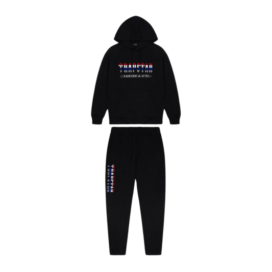 TRAPSTAR CHENILLE DECODED 2.0 HOODED TRACKSUIT - BLACK REVOLUTION - Hype Locker UK