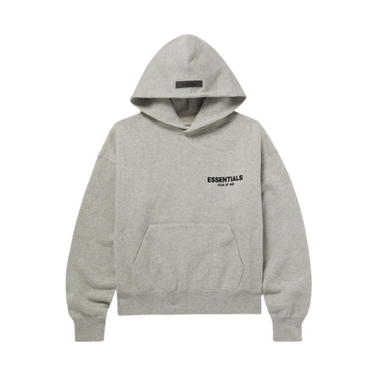 FEAR OF GOD ESSENTIALS KIDS DARK HEATHER OATMEAL HOODIE (SS22) - Hype Locker UK