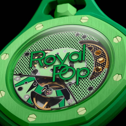 SWATCH X AUDEMARS PIGUET BIOCERAMIC ROYAL POP GREEN EIGHT POCKET WATCH