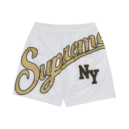 SUPREME BIG SCRIPT MESH SHORTS - WHITE