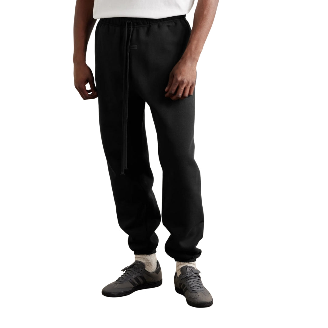 Fear of God ESSENTIALS - Jet Black Sweatpants (SS25) | Hype Locker UK