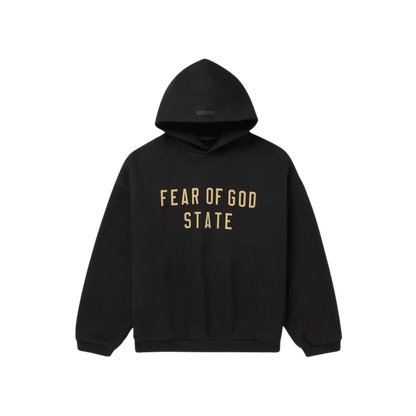 FEAR OF GOD ESSENTIALS BLACK STATE HOODIE