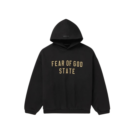 FEAR OF GOD ESSENTIALS BLACK STATE HOODIE