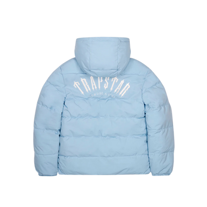 TRAPSTAR IRONGATE ARCH REVERSIBLE PUFFER JACKET AW25 - BLACK / LIGHT BLUE