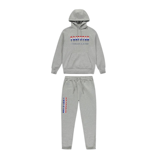 TRAPSTAR CHENILLE DECODED 2.0 HOODED TRACKSUIT - GREY REVOLUTION - Hype Locker UK