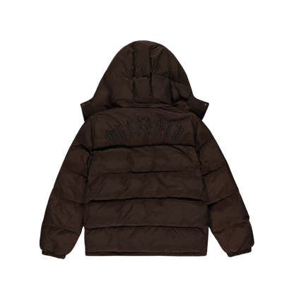 TRAPSTAR IRONGATE DETACHABLE HOODED PUFFER JACKET - BROWN - Hype Locker UK