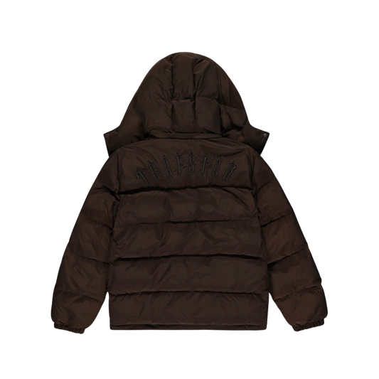 TRAPSTAR IRONGATE DETACHABLE HOODED PUFFER JACKET - BROWN - Hype Locker UK