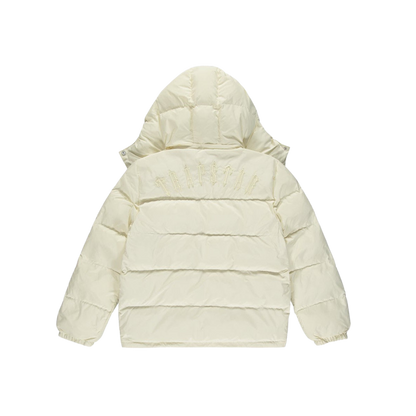 TRAPSTAR IRONGATE DETACHABLE HOODED PUFFER JACKET - CREAM - Hype Locker UK