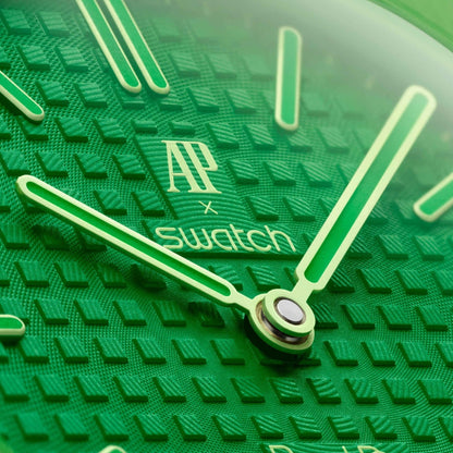 SWATCH X AUDEMARS PIGUET BIOCERAMIC ROYAL POP GREEN EIGHT POCKET WATCH
