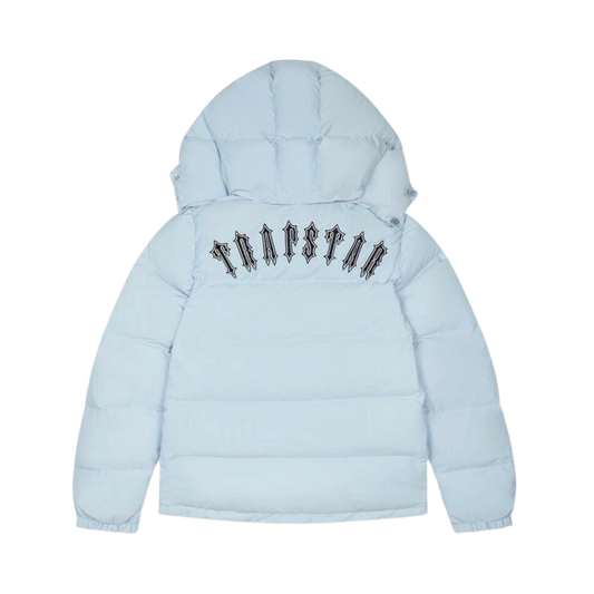 TRAPSTAR IRONGATE DETACHABLE HOODED PUFFER JACKET - ICE BLUE - Hype Locker UK