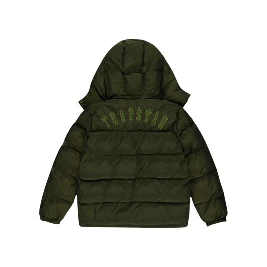 TRAPSTAR IRONGATE DETACHABLE HOODED PUFFER JACKET - OLIVE - Hype Locker UK