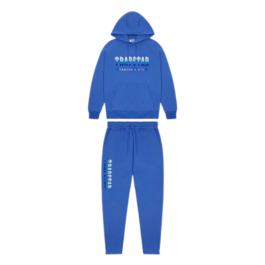 TRAPSTAR CHENILLE DECODED 2.0 HOODED TRACKSUIT - MEDIEVAL BLUE - Hype Locker UK